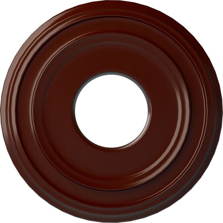 Ekena Millwork Classic Ceiling Medallion (Fits Canopies up to 7 1/4"), 12 3/8"OD x 4"ID x 1 1/8"P, Brushed Mahogany CM12CLBMF